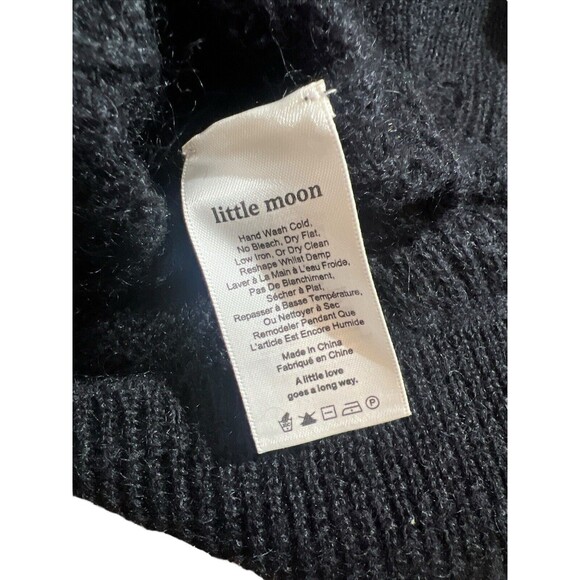 NWT New Moon Aritzia Sweater Dress Black Noir Knit Knitted Wool Blend Sz M - Picture 15 of 16